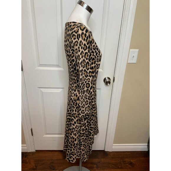 Kate Spade New York Tan & Black Leopard Print Fit & Flare Dress Size 8 - Picture 2 of 5